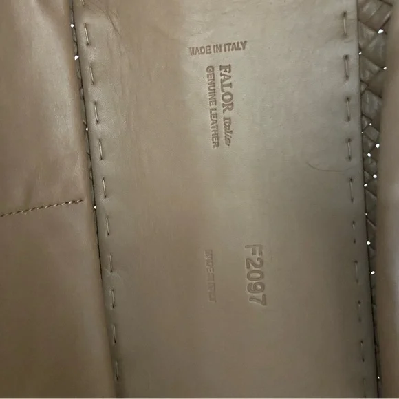 FALOR FIRENZE Italian Leather Woven Tote with Rosette - Picture 8 of 15